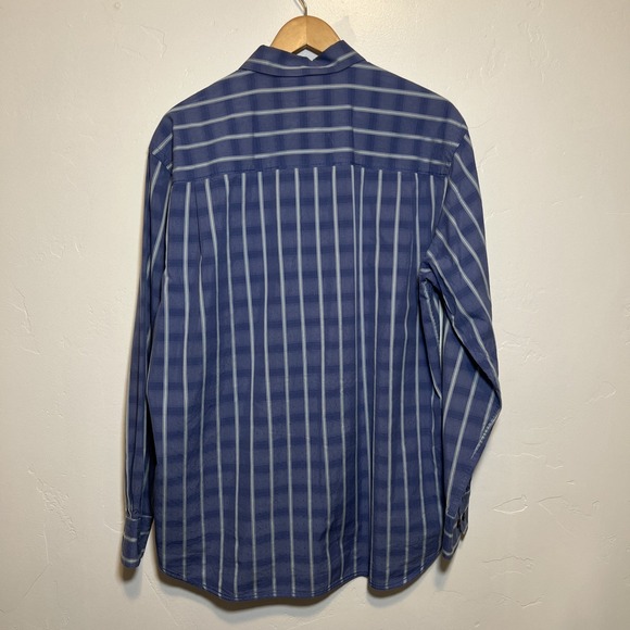 Tommy Bahama Mens L Cotton Silk Blend Button Down Shirt Blue Texture Long Sleeve - Picture 3 of 10